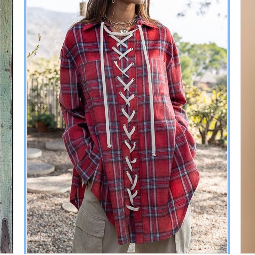 Strappy Plaid Shirt